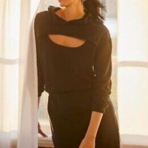 T La Cut out sweater mini dress hooded